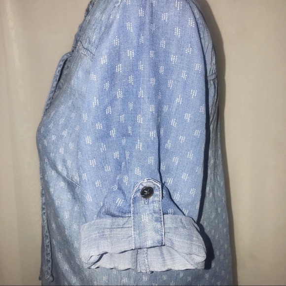 Philosophy Denim Tencel Lace Up Raindrop Shirt Dress - Picture 7 of 7